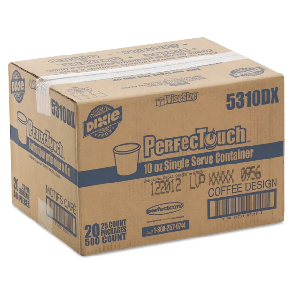 Dixie Hot Cups, Paper, 10oz, Coffee Dreams Design, 500/Carton
