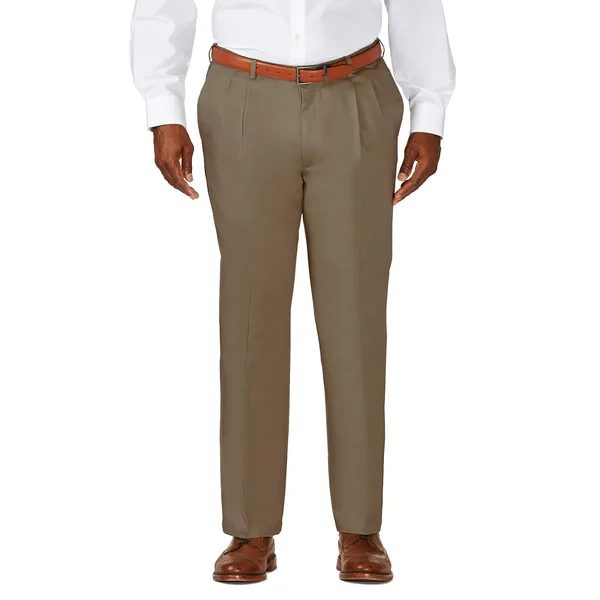 Haggar Men's Big & Tall Work to Weekend Khaki Pleat Pant Classic Fit 41714957524