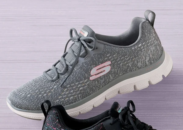 Skechers Women's Flex Appeal 4.0 Vivid Spirit Lace-Up - Size 10, Gray Pink
