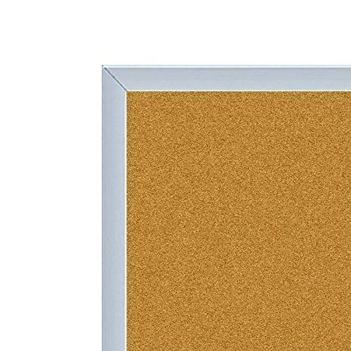 Ghent 36x22 x 60x22 Aluminum Frame 1/2x22 Premium Natural Cork Bulletin Board (05914)