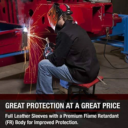 Lincoln Electric K3106 Traditional Split Leather Sleeved Welding Jacket Medium