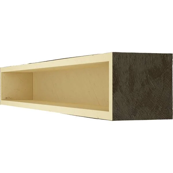 Ekena Millwork MANUSD08X10X60NS 8x22H x 10x22D x 60x22W Sandblasted Faux Wood Fireplace Mantel, Natural Ash