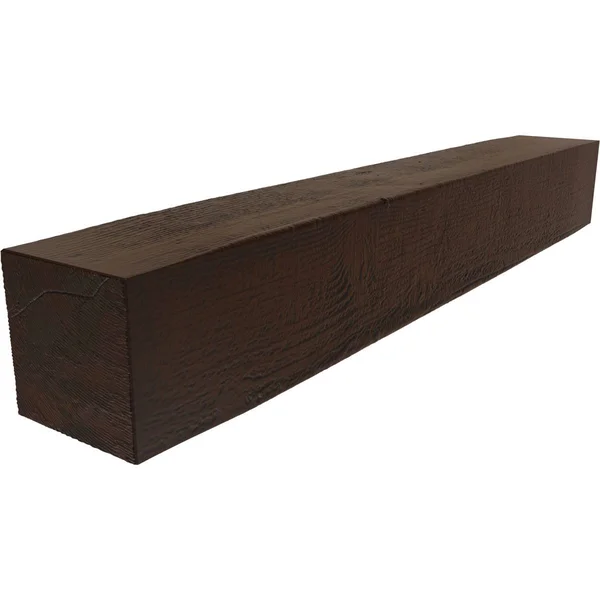 Ekena Millwork MANURS08X10X60ZH 8x22H x 10x22D x 60x22W Rough Sawn Faux Wood Fireplace Mantel, Premium Hickory
