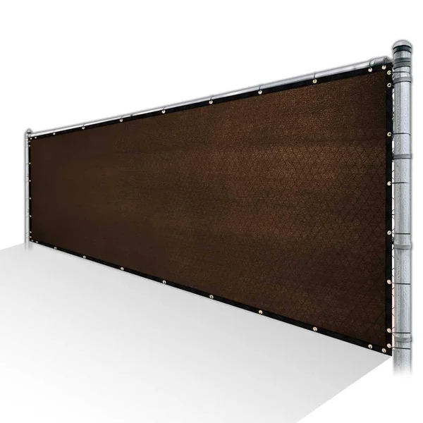 ColourTree 3 ft. x 187 ft. Brown Privacy Fence Screen Mesh Cover Screen with Reinforced Grommets for Garden Fence (Custom Size)