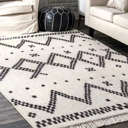 Union Rustic Singletary Off White Area Rug, Size: Rectangle 9' x 12'