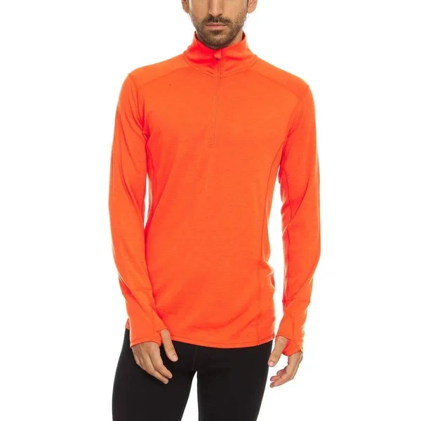 Minus33 Merino Wool Clothing Isolation Men's Midweight Wool 1/4 Zip Blaze Orange - M