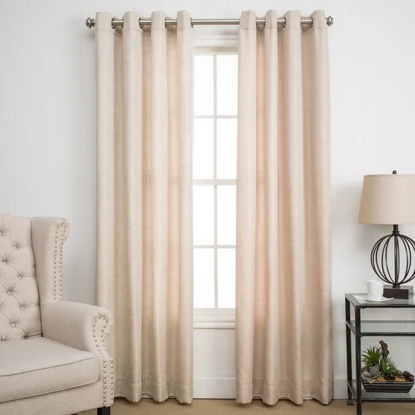 Grasscloth Lined Grommet Curtain Panel
