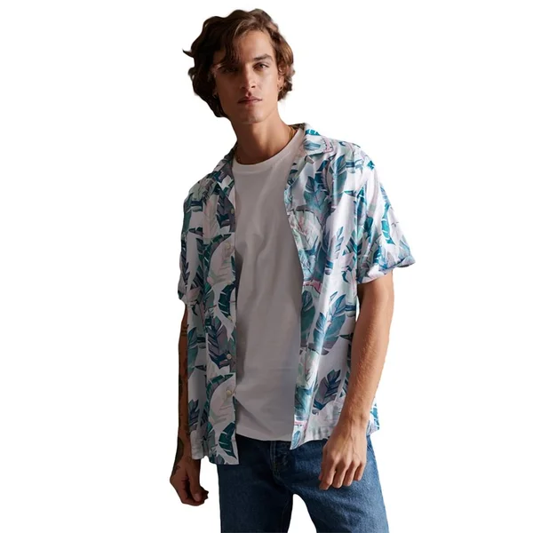 Superdry Hawaiian Box Short Sleeve Shirt - White - Casual Shirts