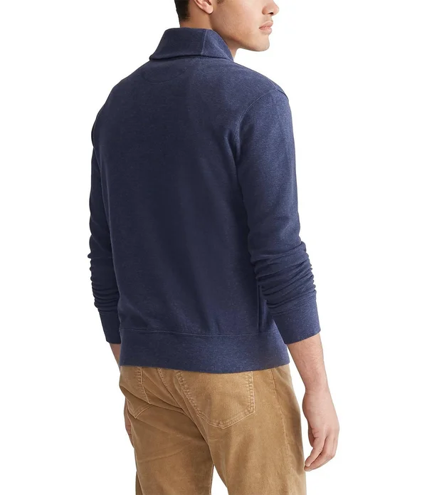 Polo Ralph Lauren Luxury Jersey Shawl Pullover - Mens, S, Aviator Navy
