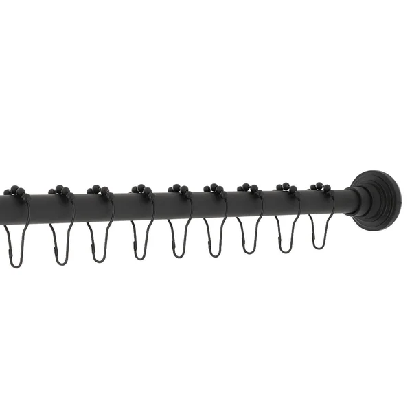 Kingston Brass SRK600 Edenscape 72-Inch Adjustable Shower Curtain Rod with Rings - Matte Black