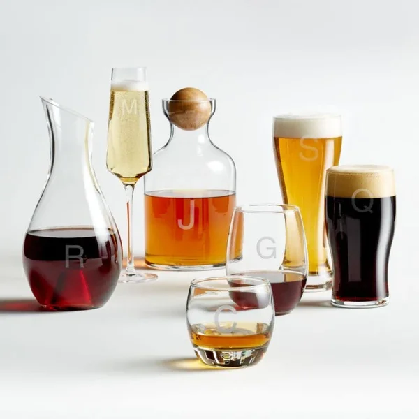 Z Monogrammed Whiskey Glasses - Set of 4, Crate & Barrel