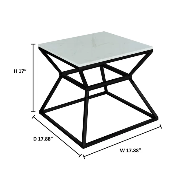 Silver Orchid Boardman Marble Side Table - Tall