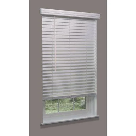 Linen Avenue F5Wt6050B44Im Cordless Faux Wood Blind - white, 60-1/2x22w x 4