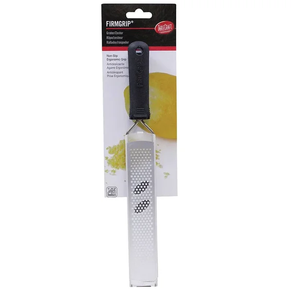 Tablecraft FirmGrip Manual Microplane Grater/Zester with Black Soft Grip Handle - 6 Packs