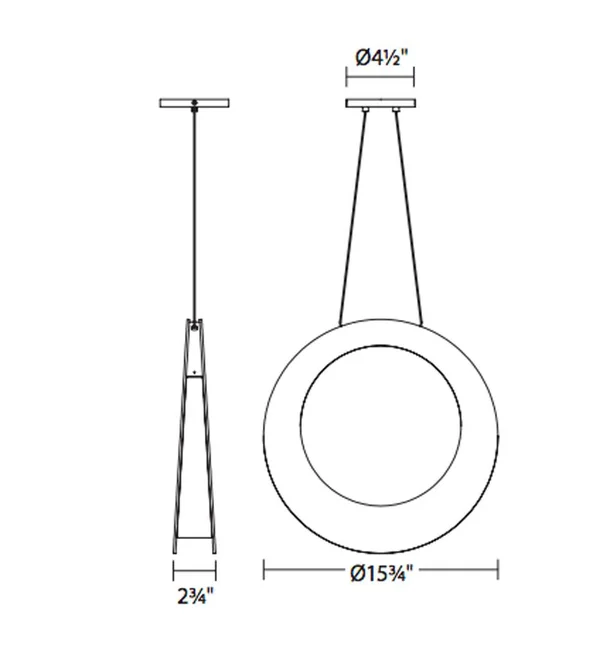 Sonneman 1754.16 - Haro 16x22 LED Pendant, Bright Satin Aluminum