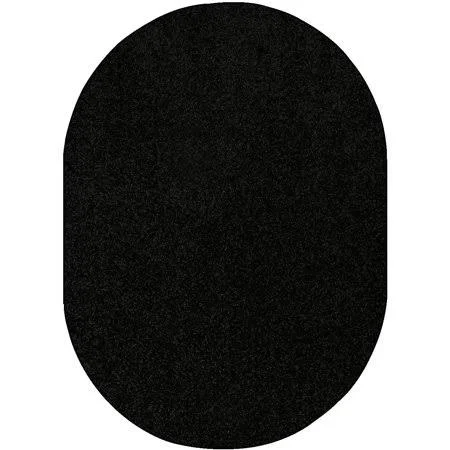 Home Queen Solid Color Black 7&x9& Oval - Area Rug