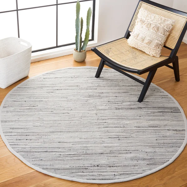 Safavieh Handmade Rag Rug Vistiana Cotton Rug - 9& x 9& Round - Grey