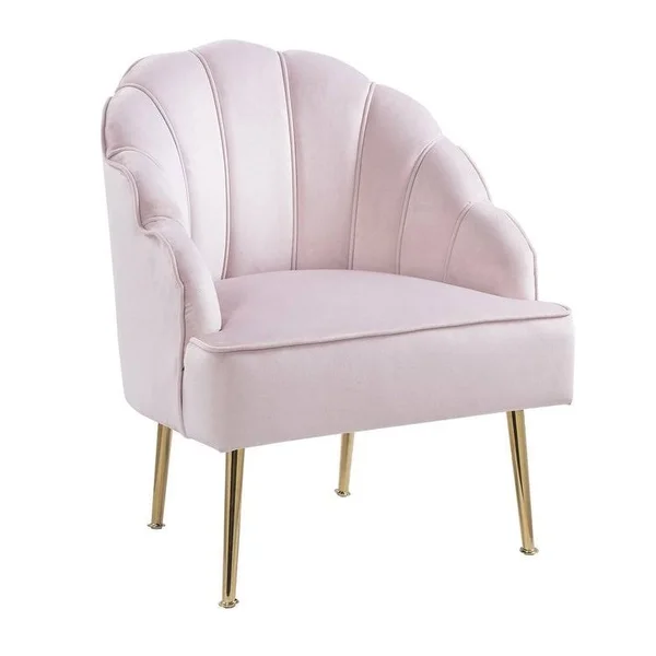 Lilola Home Naomi Green Velvet Wingback Accent Chair with Metal Legs