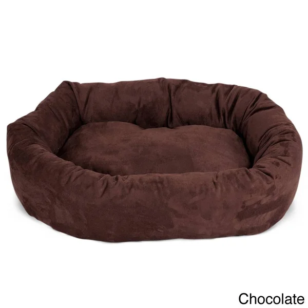 Majestic Pet Suede Bagel Dog Bed - Navy, 24-in