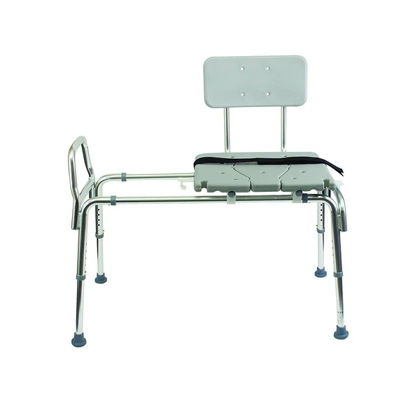 Duro-Med Heavy-Duty Sliding TRANSFER Bench Shower Chair with Cut-Out Seat and