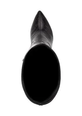 Nine West Women's Maxim Tall Stiletto Boots - Black Croco Leather