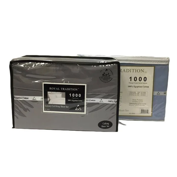 Royal Tradition 1000 Thread Count Bed Sheets Solid Sateen King, Gold