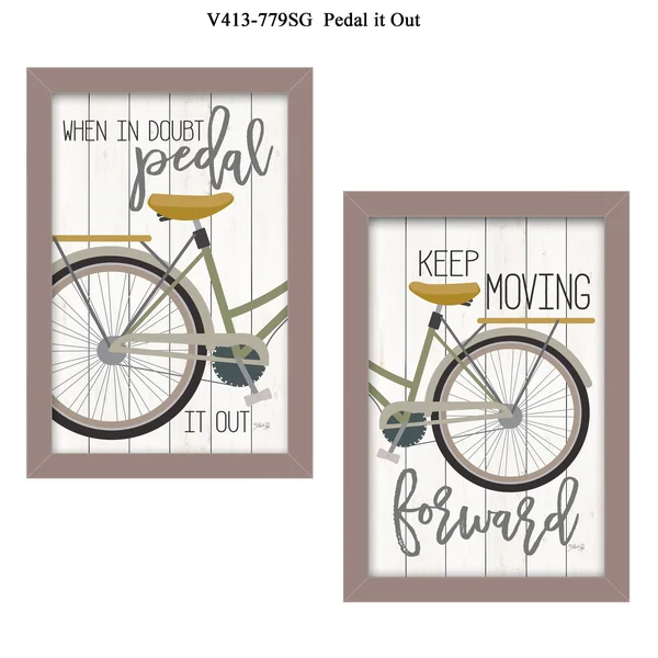 TrendyDecor4U Pedal It Out 2-Piece Vignette by Marla Rae Wall Art V413-779SG