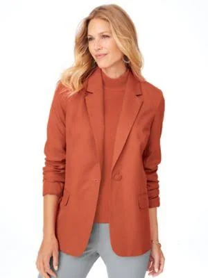 Blair Women's Petite Elisabeth Williams Fully Lined Blazer, Autumn Glaze Orange 14