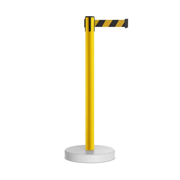 CCW Series WFBB-100 Stanchion Belt Barrier Water Fillable Base Yellow PVC Plastic Post with 11 Foot Belt by Crowd Control Wareho