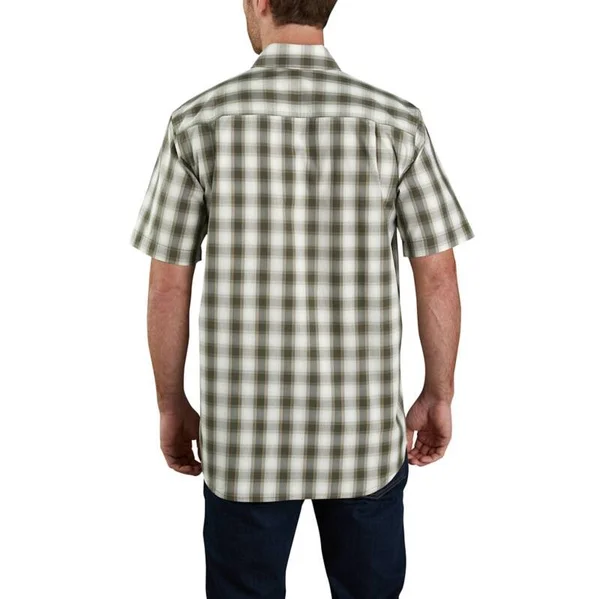 Carhartt Men's Force Lightweight Short Sleeve Plaid Shirt - Asphalt