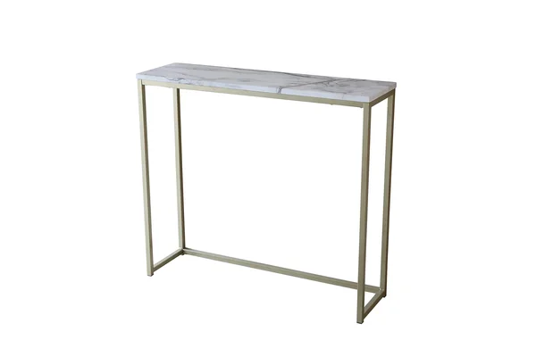 Tilly Lin Modern Accent Faux Marble Console Table, Gold Metal Frame, for Hallway Entryway Living Room, Entrance Hall Furniture