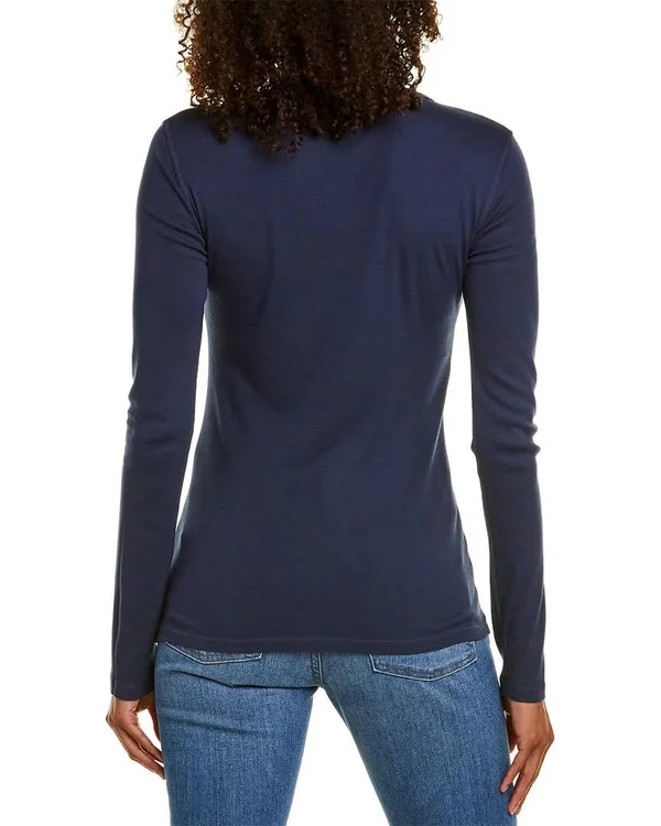 Splendid Women's Classic Long Sleeve Crew Navy
