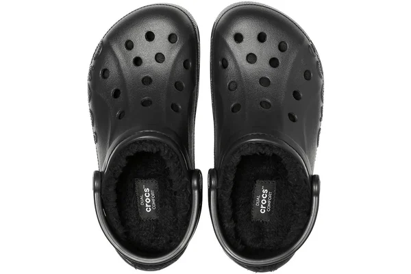 Crocs Black, Black Baya Lined Clog - Black - Slippers