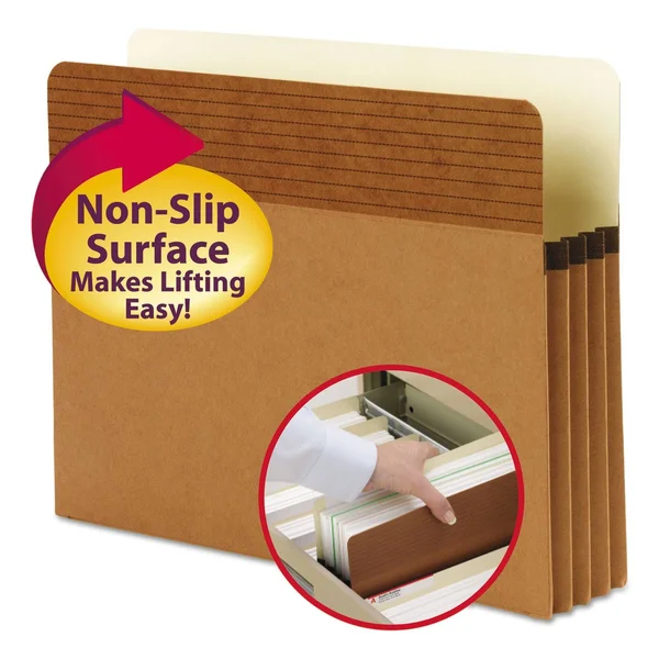 Smead Easy Grip File Pockets - Redrope, 3.5x22 Expansion