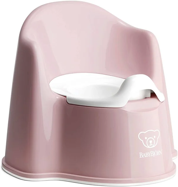 BABYBJ諶N Potty Chair, Plastic, Powder Pink/White
