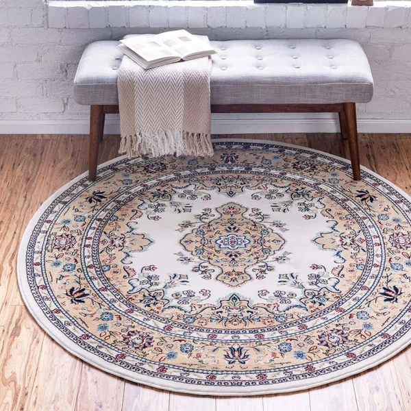 Unique Loom Windsor Narenj Area Rug - 5& 0 x 5& 0 Round - Ivory