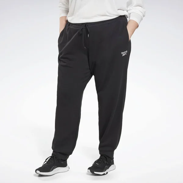 Reebok Women's Identity French Terry Jogger Pants (Plus Size) in Black/Black Size 3X-Large - Cotton