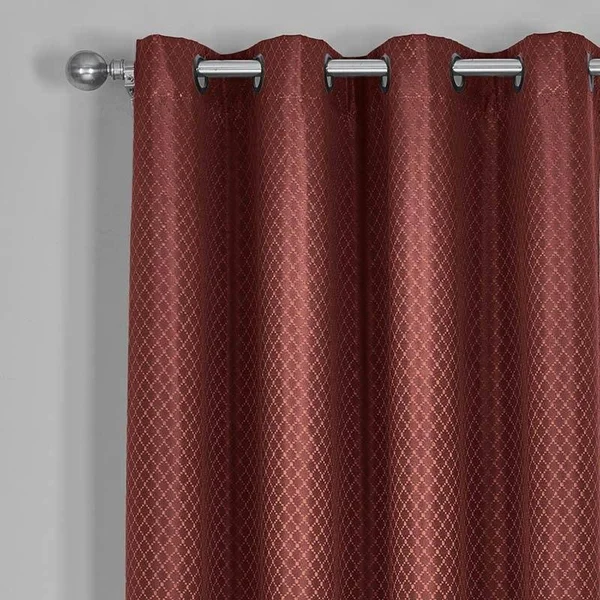 Blackout Curtains - Diamond Jacquard Woven Drape Theme (Set of 2) 54 x 96x22 Pair, Taupe by Royal Tradition