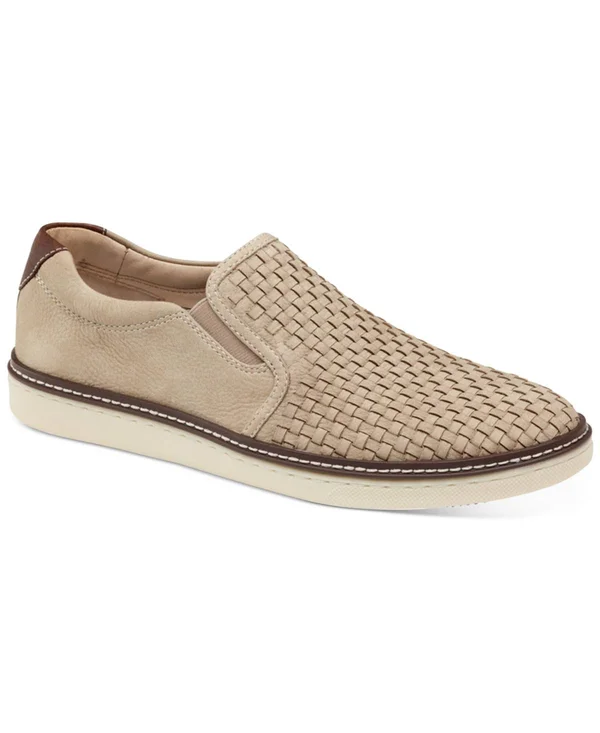 Johnston & Murphy Men's McGuffey Woven Slip-On Sneakers - Beige