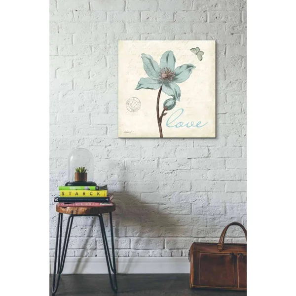 Epic Graffiti 'Touch of Blue IV - Love' by Katie Pertiet - Canvas Wall Art, 26 inchx26 inch, Size: 26 x 26