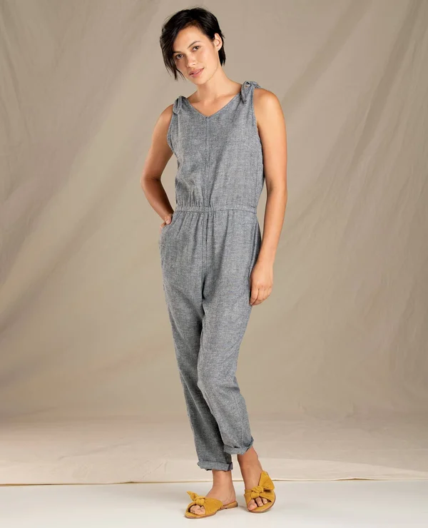 Toadu0026Co: Women's Tara Hemp Sleeveless Jumpsuit - Blue Chambray 934