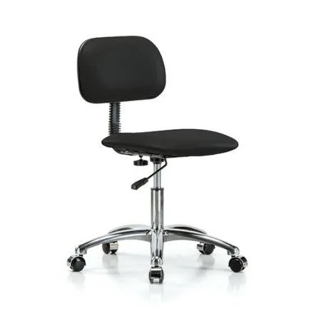 Perch Chairs & Stools Low-Back Desk Chair Upholstery: Black Fabric