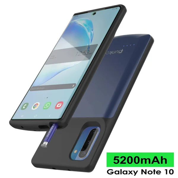 Punkcase PunkJuice Galaxy Note 10 Battery Case, 5200mAh Fast Charging Extended Power Bank w/Screen Protector, IntelSwitch, Sli