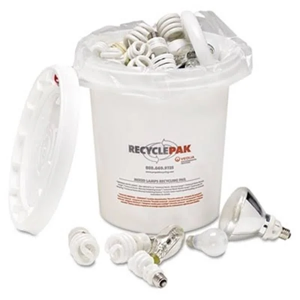 Recyclepak Prepaid Mixed Lamp Recycling Pail, 5 Gallon