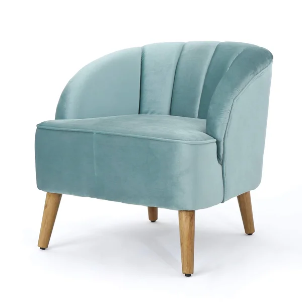 Scarlett Modern Velvet Club Chair, Seafoam Blue