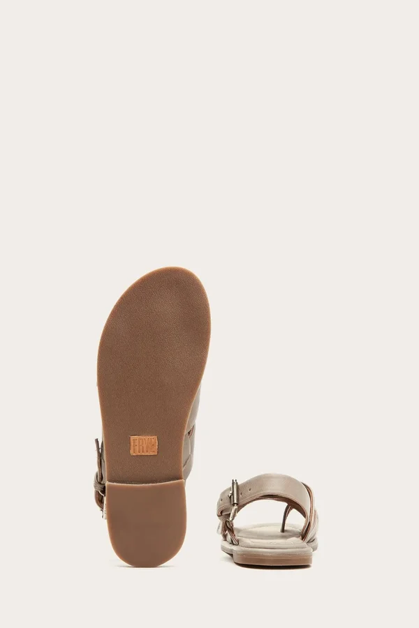 Frye Women's Tait Softy Criss Cross Flat Sandal - Grey