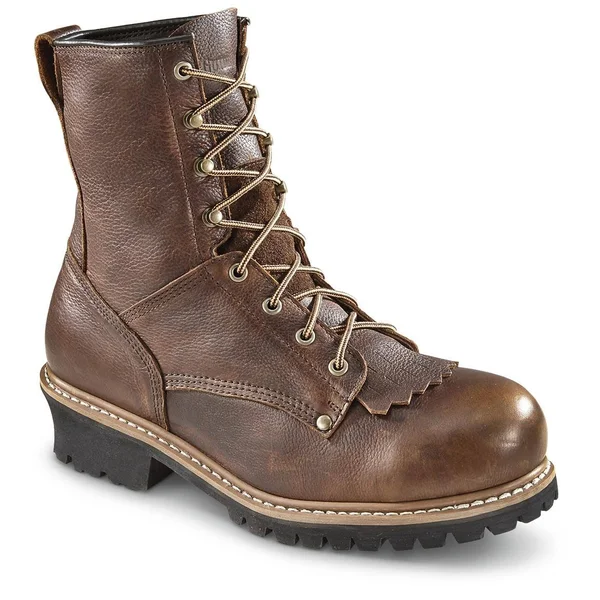 Guide Gear Men's Sawtooth Logger Work Boots - 14 2E, Brown
