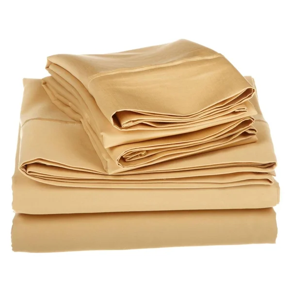 Egyptian Cotton 1500 Thread Count Solid Sheet Set - Gold, Full