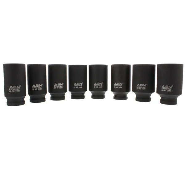Abn 1/2x22 inch Drive 12 Point Spindle Thin Wall Axle Nut Socket 8-Piece Metric Set – 12pt Install - Removal, Repair