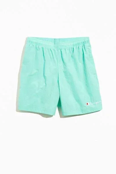 Champion Men's Athletics 6-Inch Nylon Warm-Up Shorts Softened Green L